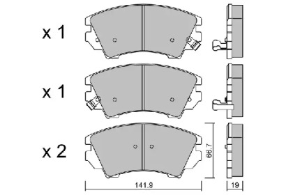 Комплект тормозных колодок AISIN BPOP-1011